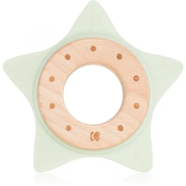 Kikkaboo Silicone And Wood Teether Star Mordedor Mint