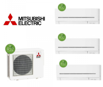 Sistema de Ar Condicionado Multi-Split Mitsubishi Electric 3x1 com Inverter e Wi-Fi
