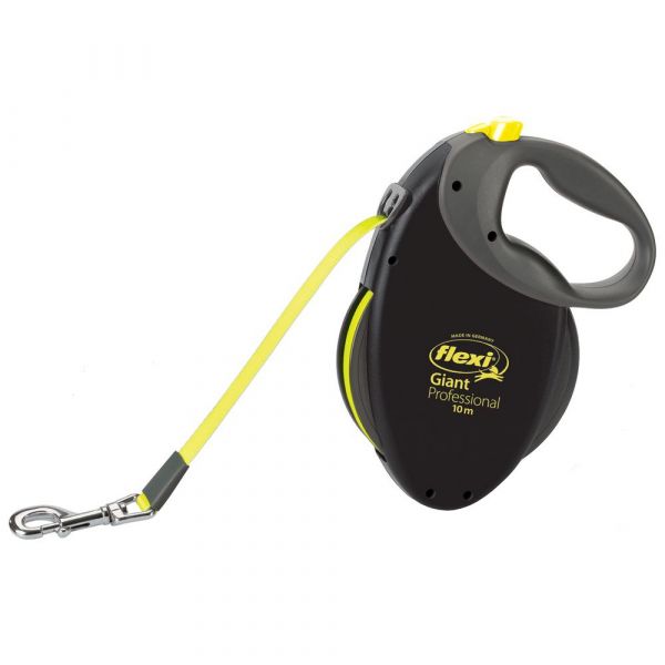 Flexi Trela Extensível Giant Professional 10 M Preto e Amarelo Neon