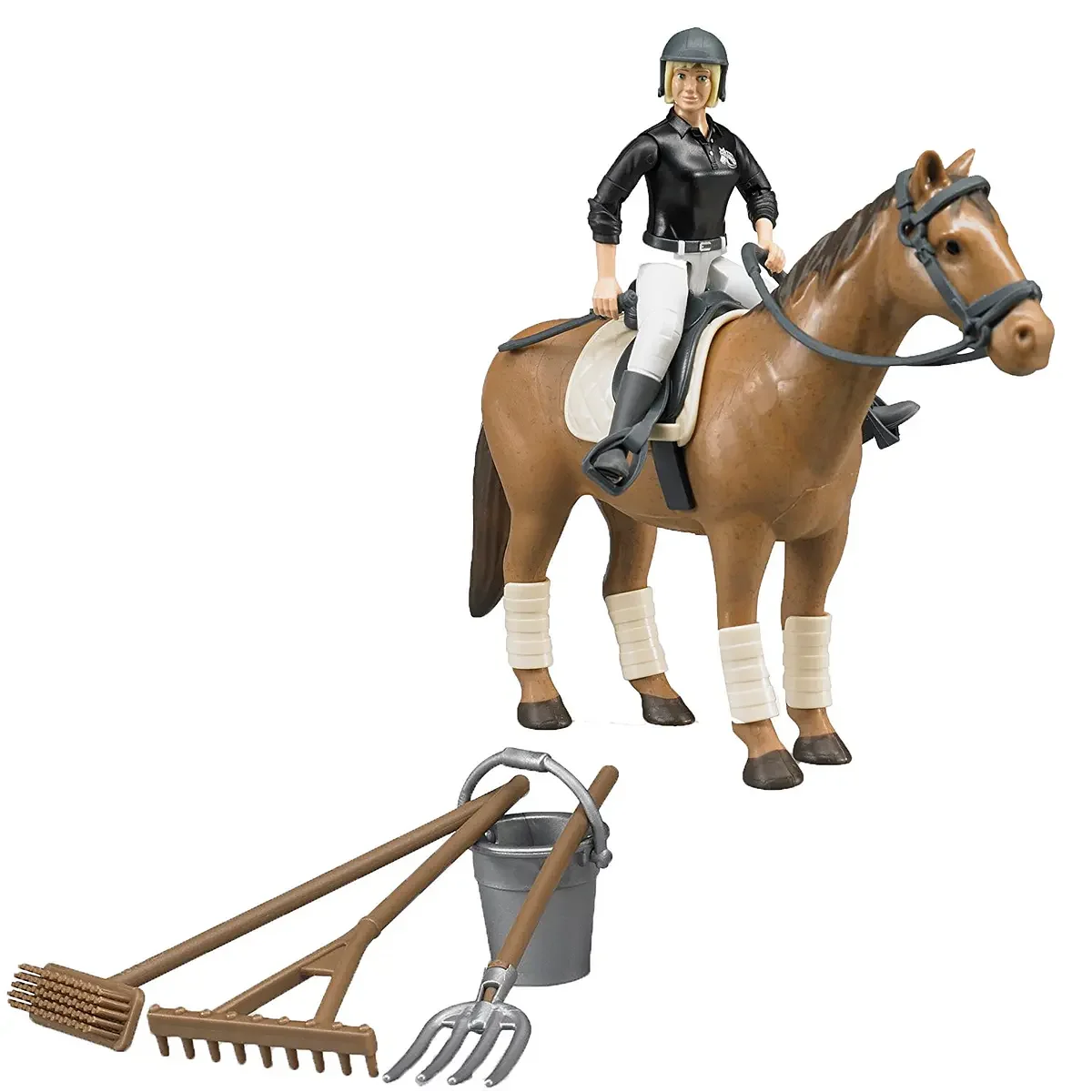 Cavaleira com Cavalo e Acessórios