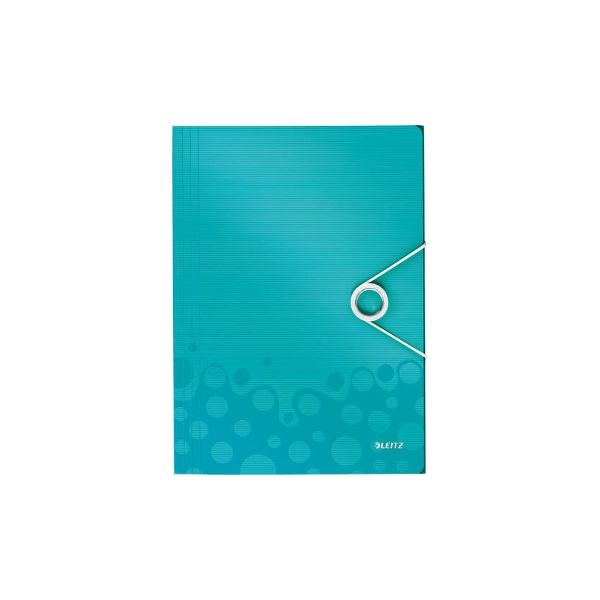 Leitz Pasta de Elástico 3 abas até 150 Fls WOW em PP azul gelo