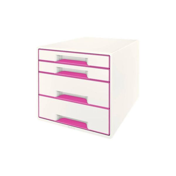 Leitz Arquivador Wow Cube 4 Gavetas Rosa (27 X 28.7 X 36.3 cm)
