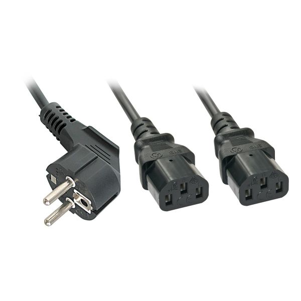 Lindy - 30048 cable de transmisión Negro CEE7/14 - 30048