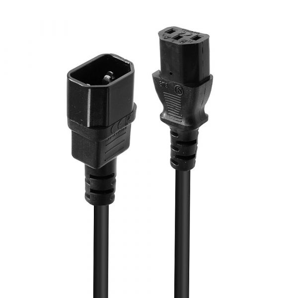 Lindy - 30321 cable de transmisión Negro 1 m C14 acoplador C13 acoplador - 30321