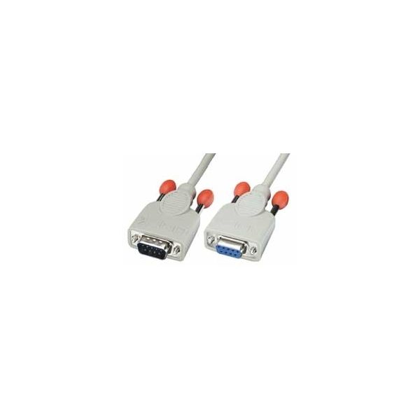Lindy Cabo RS232 9 Pinos D-Sub Macho/Fêmea 0.5m Cinzento