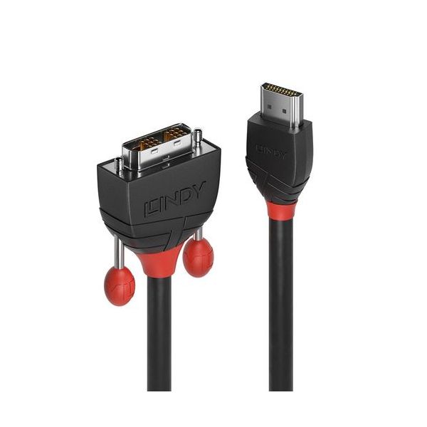 Lindy Hdmi para Dvi-d Single Link Cabo Black Line 10m