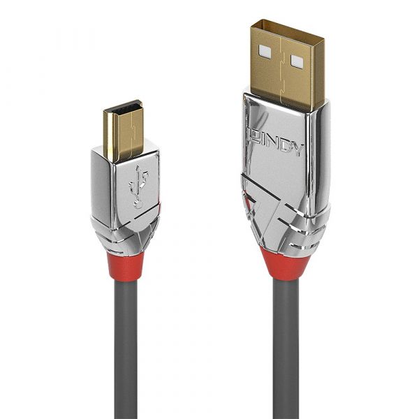 Lindy - 36634 cable USB 5 m USB 2.0 USB A Mini-USB B Gris - 36634