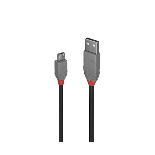 Lindy - 36732 cable USB 1 m USB 2.0 USB A Micro-USB B Negro, Gris - 36732