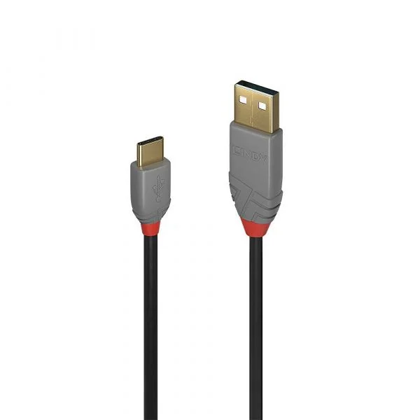Lindy - 36888 cable USB 3 m USB 2.0 USB A USB C Negro, Gris - 36888