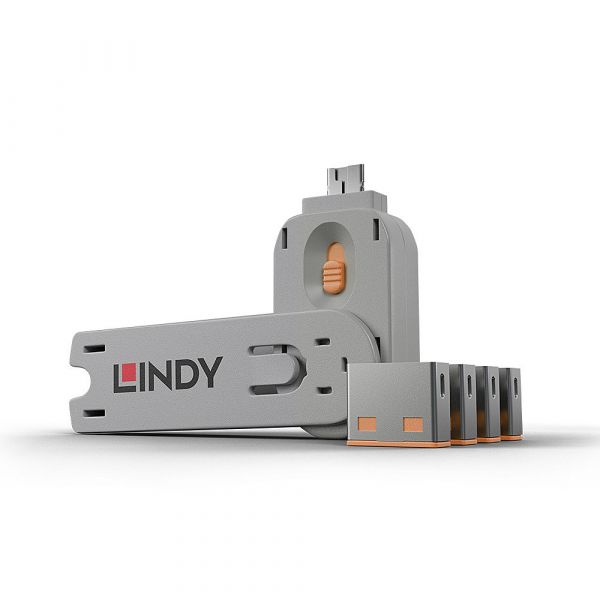 Lindy 40453 Bloqueio de Porta USB Tipo A 4 Peças Preto