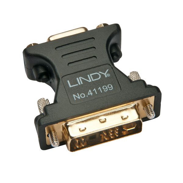 Lindy 41199 Adaptador DVI-I/VGA Fêmea/Fêmea Preto/Ouro