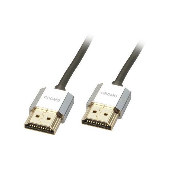Lindy HDMI High Speed Cabo CROMO Slim Ethernet A/A 2m