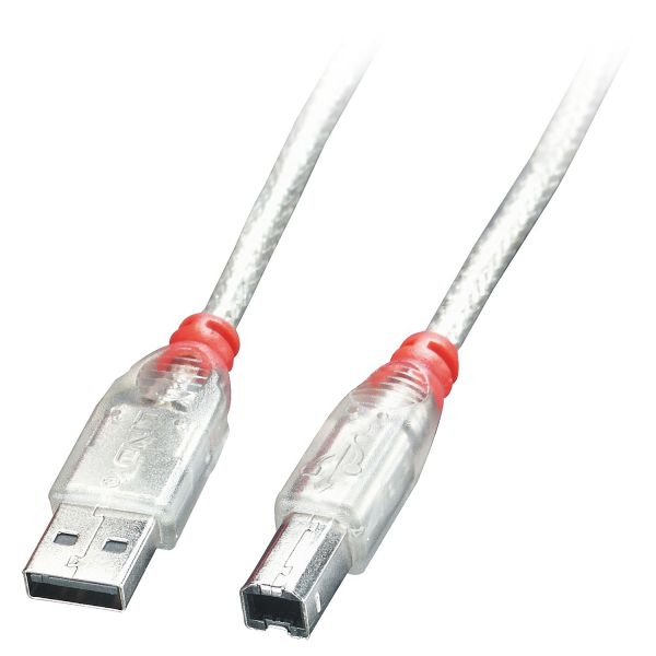 Lindy - 41755 cable USB 5 m USB 2.0 USB A USB B Transparente - 41755