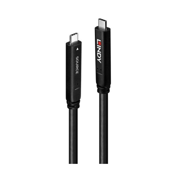 Lindy 43333 Cabo Híbrido Fibra Ótica USB 3.2 Gen 1 DP 1.4 10m