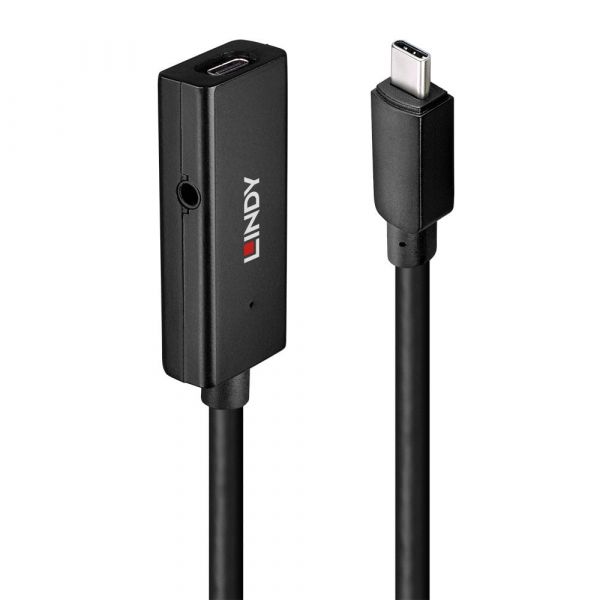 Lindy 43356 Hub USB 3.2 Gen 1 Type-C 5000 Mbit/s Preto e Cabo USB-C 3.2 5m