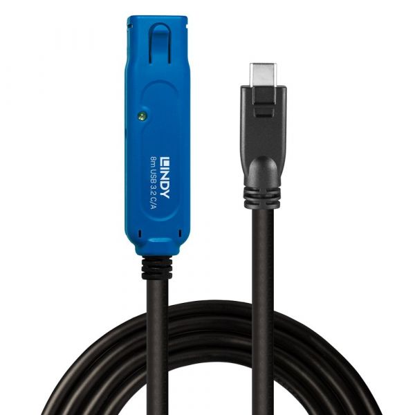 Lindy 43381 Extensão Ativa USB 3.2 Gen 1 C/A 8m