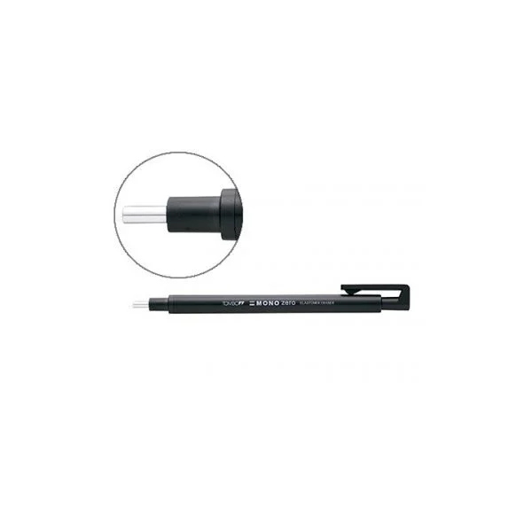 Tombow Porta Borracha com Clip Ponta Redonda 2.3mm Preto 5 Unidades