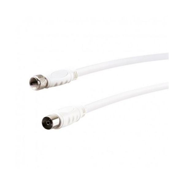Schwaiger Cabo Adaptador Conector Hembra IEC - Conector Macho F 1.5m White - KVCKHQ191532
