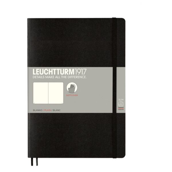 Leuchtturm1917 - Caderno de Notas B5 Capa Mole Liso Preto