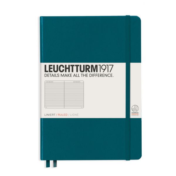 Leuchtturm1917 - Caderno de Notas A5 Capa Dura de Linhas Horizontal Verde