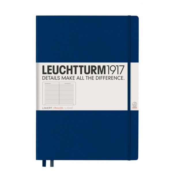 Leuchtturm1917 - Caderno de Notas A4 Capa Dura de Linhas Azul-marinho