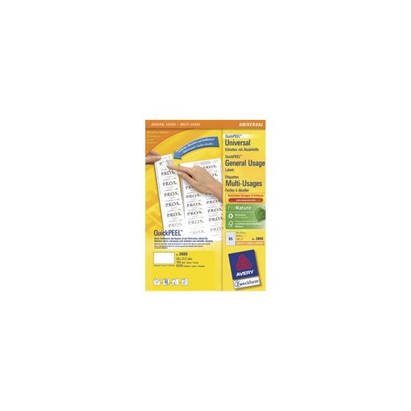 Avery Etiquetas Adesivas 64,6x33,8mm 100 Fls - 3658