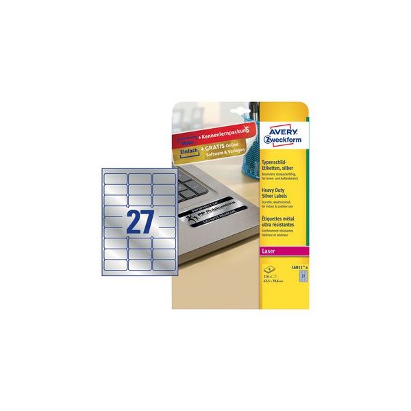 Avery Etiquetas de Utilização Intensiva Heavy Duty L6011 63.5x29.6mm 8 Fls