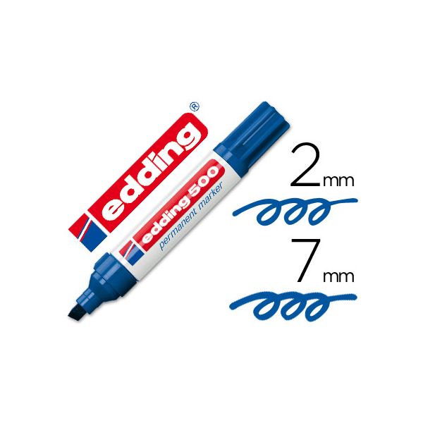 Edding Marcador Permanente 500 Azul -ponta Biselada 7 mm - OFF007278CE