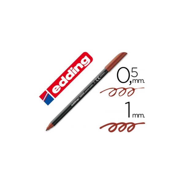 Edding 10 un. Marcadores Ponta Fibra nº 7 1200 Castanho - 1200-M