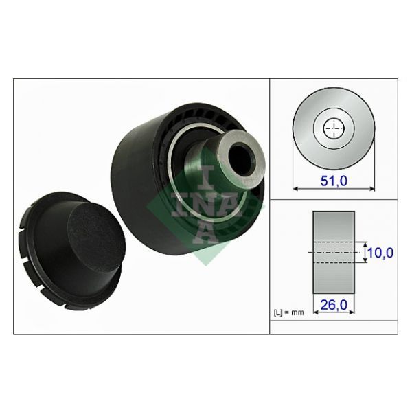 INA - 532 0334 10 - Polia de desvio/de guia, correia trapezoidal estriada - 4005108062505