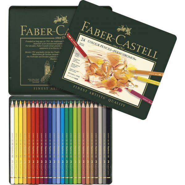 Faber-Castell Estojo de Metal 24 Lápis de Cor Polychromos Multicolor