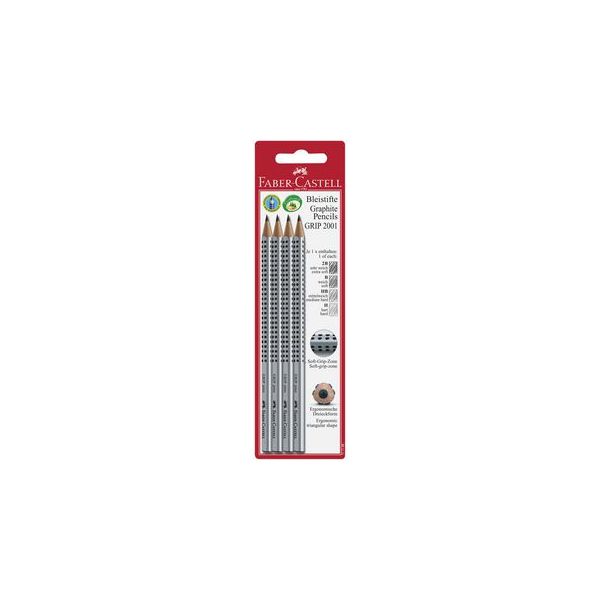 Faber-Castell 4 un. Lápis Grip 2001 H/HB/B/2B - 117198