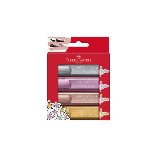 Faber-Castell Conjunto de 4 Marcadores Metálicos Textliner 46