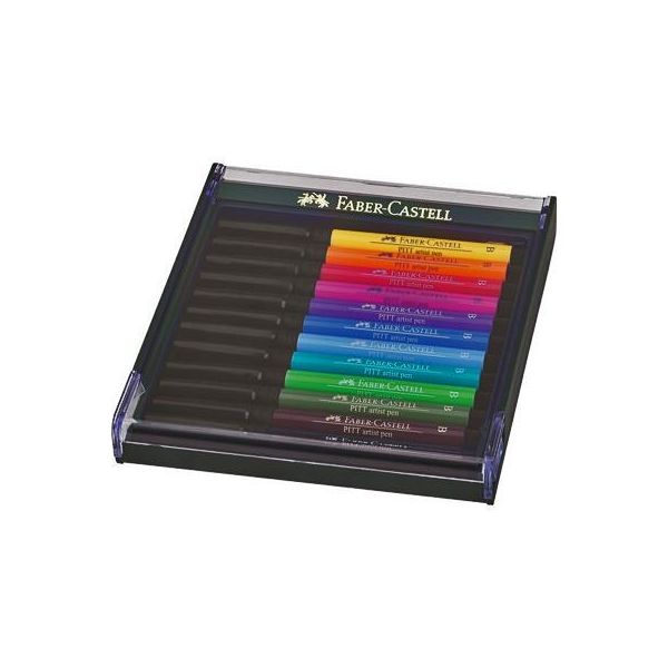 Canetas Faber-Castell Pitt Artist Pen Brush: Básicos 12 un. - 267421