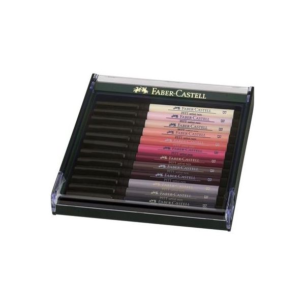 Canetas Faber-Castell Pitt Artist Pen Brush: Pele - 12 un. - 4005402674244