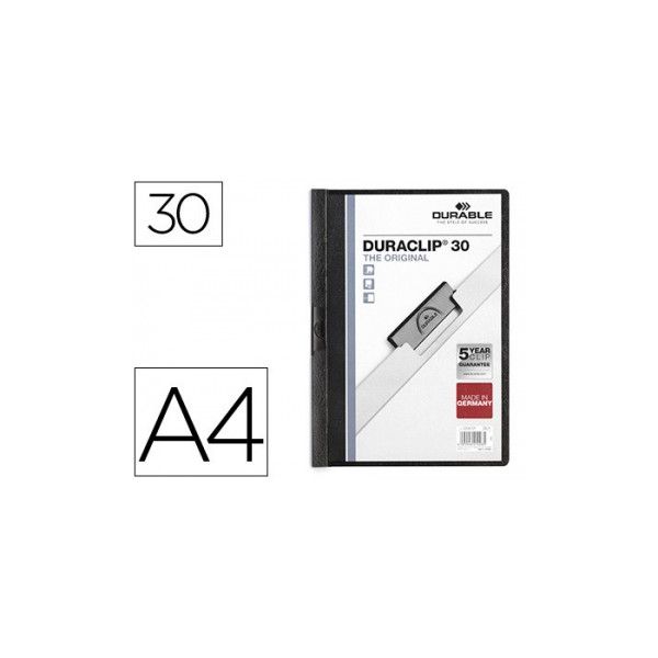 Durable Pasta A4 c/ Clip 30 Fls Preto 1 Un.