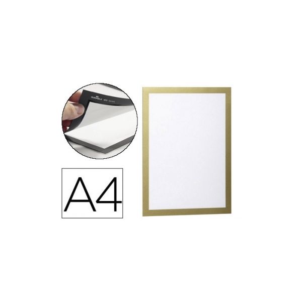Durable 2 un. Molduras Porta-anúncios DIN A4 Magnéticas Gold - 4872-30