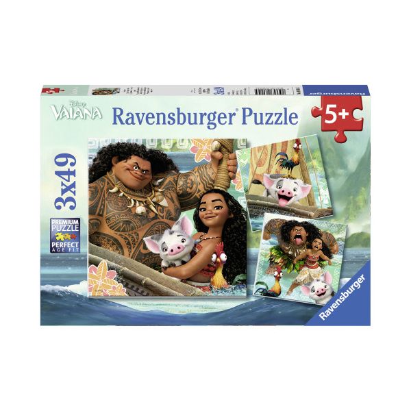 Ravensburger Puzzle 3x49 Peças - Vaiana - 08004