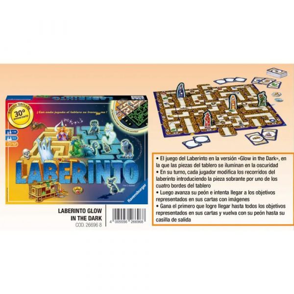 Ravensburger Jogo Labirinto Mágico Brilha no Escuro Edição Espanhola