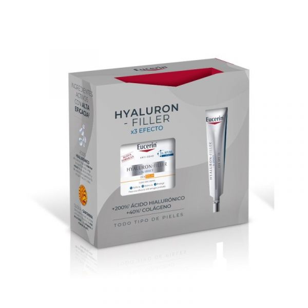 Eucerin Hyluron-Filler Creme de Dia FPS30 50ml + Contorno de Olhos 15ml Coffret