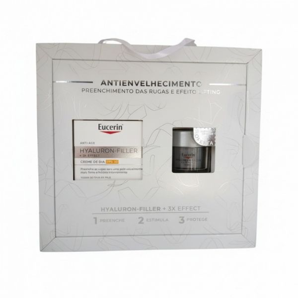 Eucerin Hyaluron-Filler +3x Effect Hyaluron-Filler Dia FPS30 +3x Effect 50ml + Hyaluron-Filler 3x Effect Noite 20ml Coffret