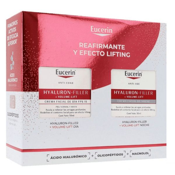 Eucerin Hyaluron Filler Volume Lift Creme de Dia 50ml + Creme de Noite 50ml Coffret