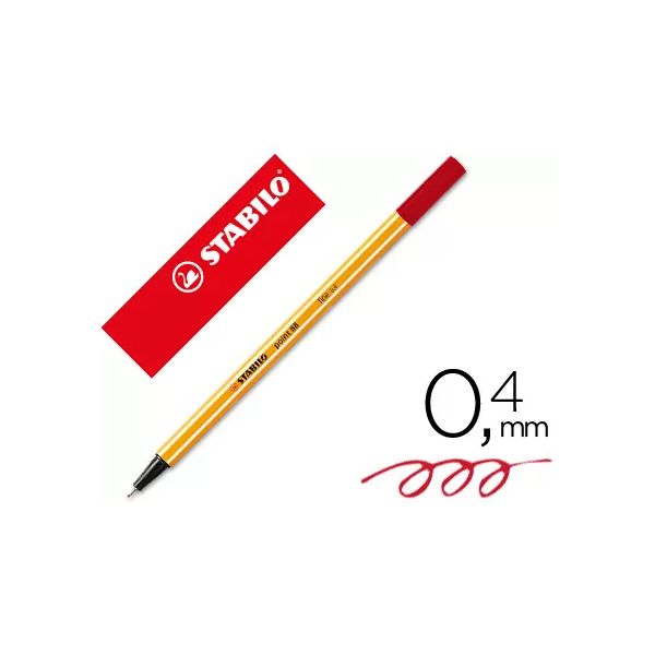 Stabilo Marcador Point 88 0.4mm Carmim 10 Un.