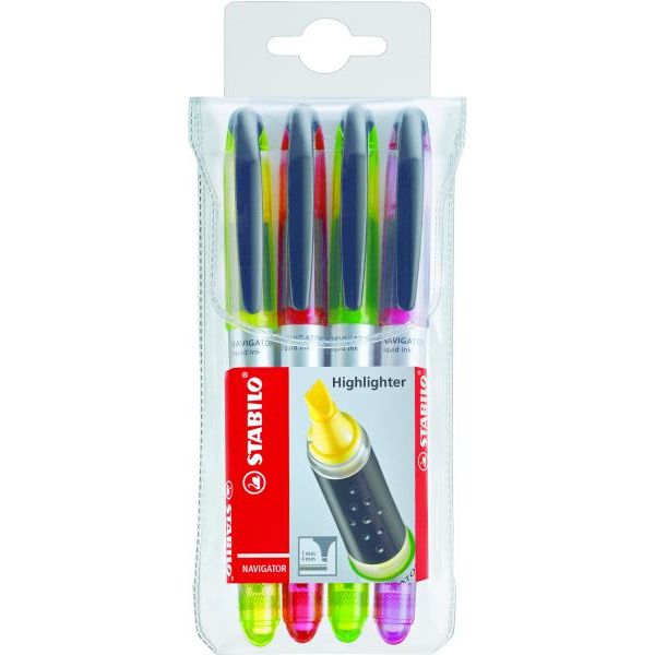 Stabilo Marcador Fluorescente Navigator 1-4mm Cores Sortidas 4 Un.