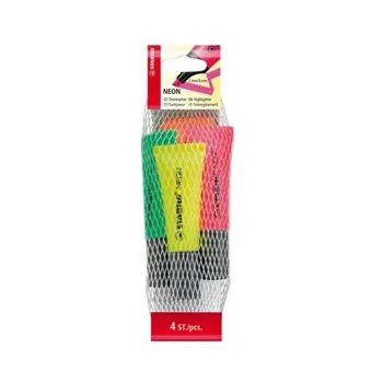 Marcador Fluorescente 4 Cores Neon 72/4 Stabilo 4un