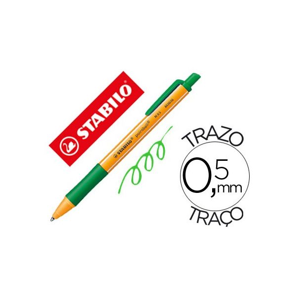 Stabilo Esferografica Pointball 0.5mm Cor Verde - 72018