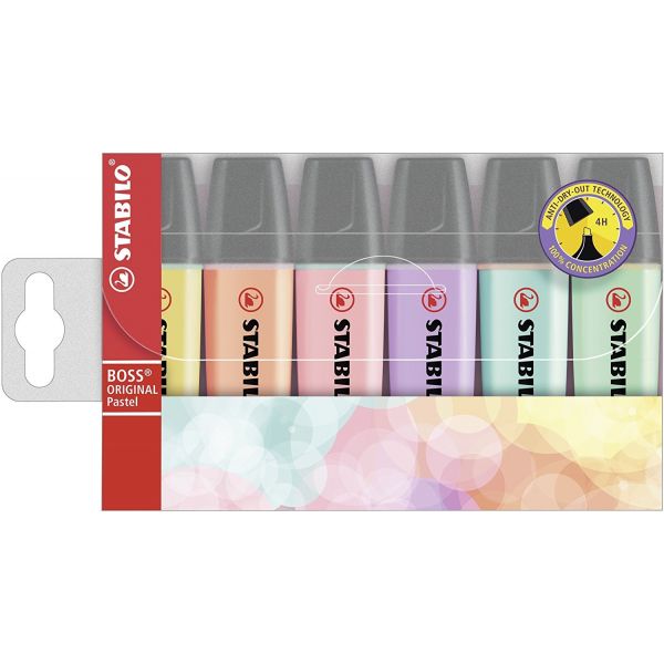 Stabilo Marcador Boss Original 70 Pastel Pack 6 Un.