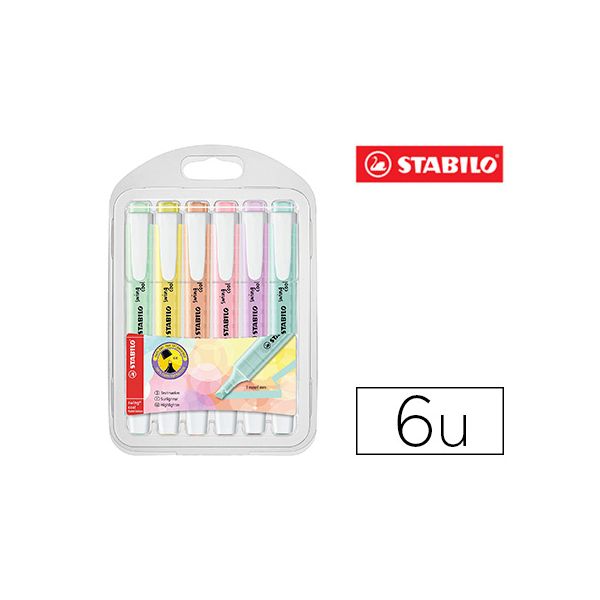 Stabilo Marcador Swing Cool Pastel Pack 6 Un.