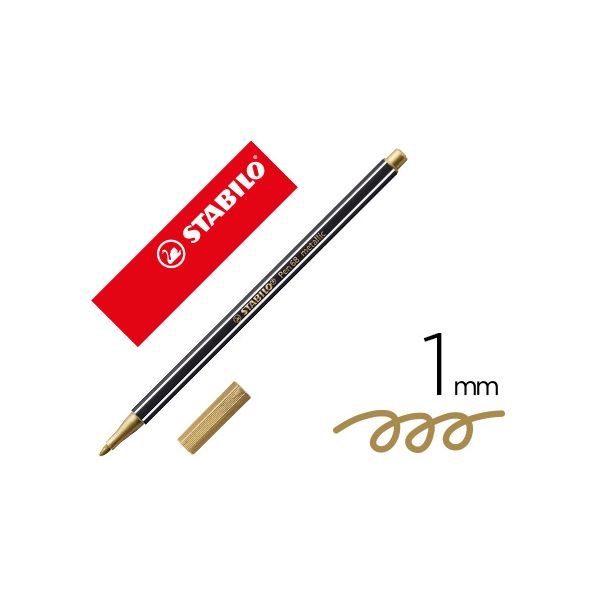 Stabilo Marcador Aguarelavel Pen 68 Metalico Ouro 1 mm - 68/810