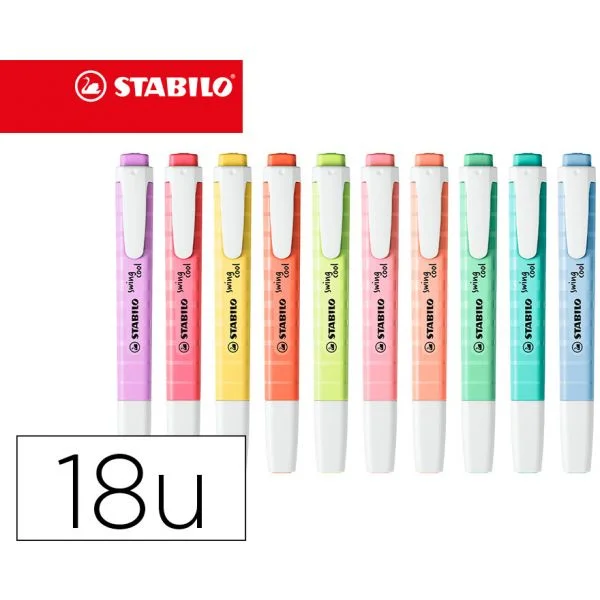 Stabilo Marcador Swing Cool Pastel Pack 18 Un.